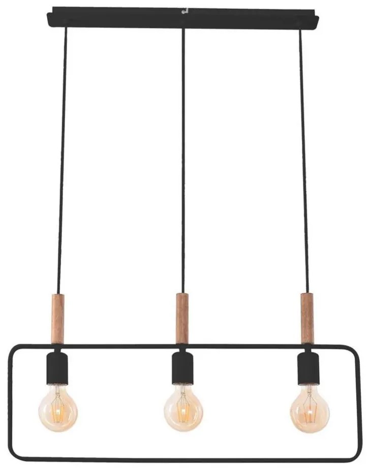 Lampadario a sospensione con filo FRAME 3xE27/60W/230V nero