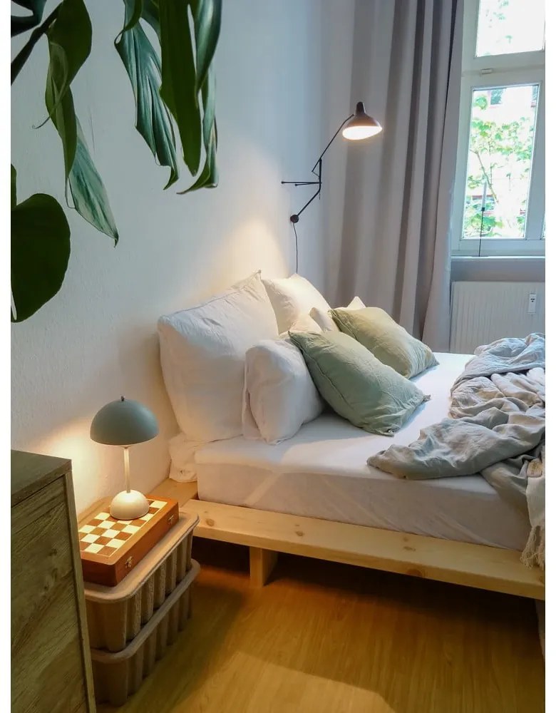 Letto singolo di colore naturale in pino massiccio con rete inclusa 120x200 cm Japan – Karup Design