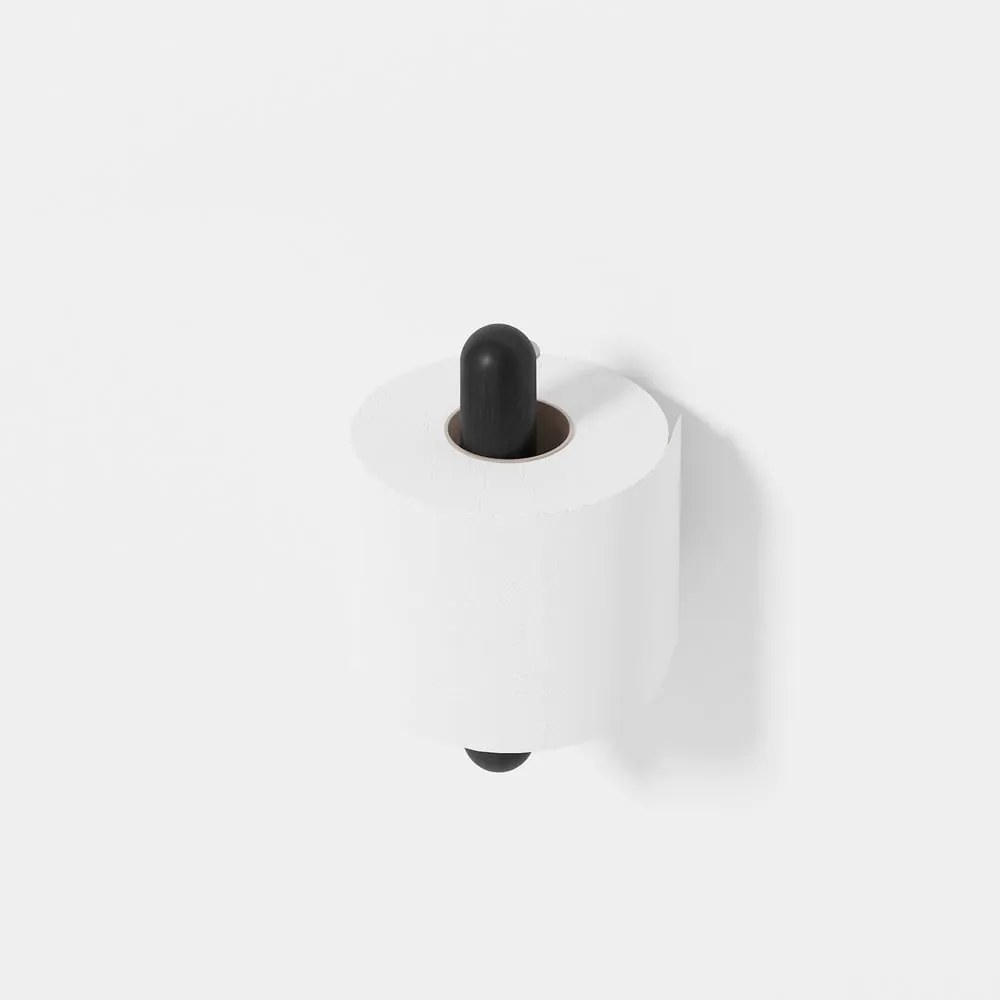 Porta carta igienica da parete in rovere nero Yoku - Wireworks