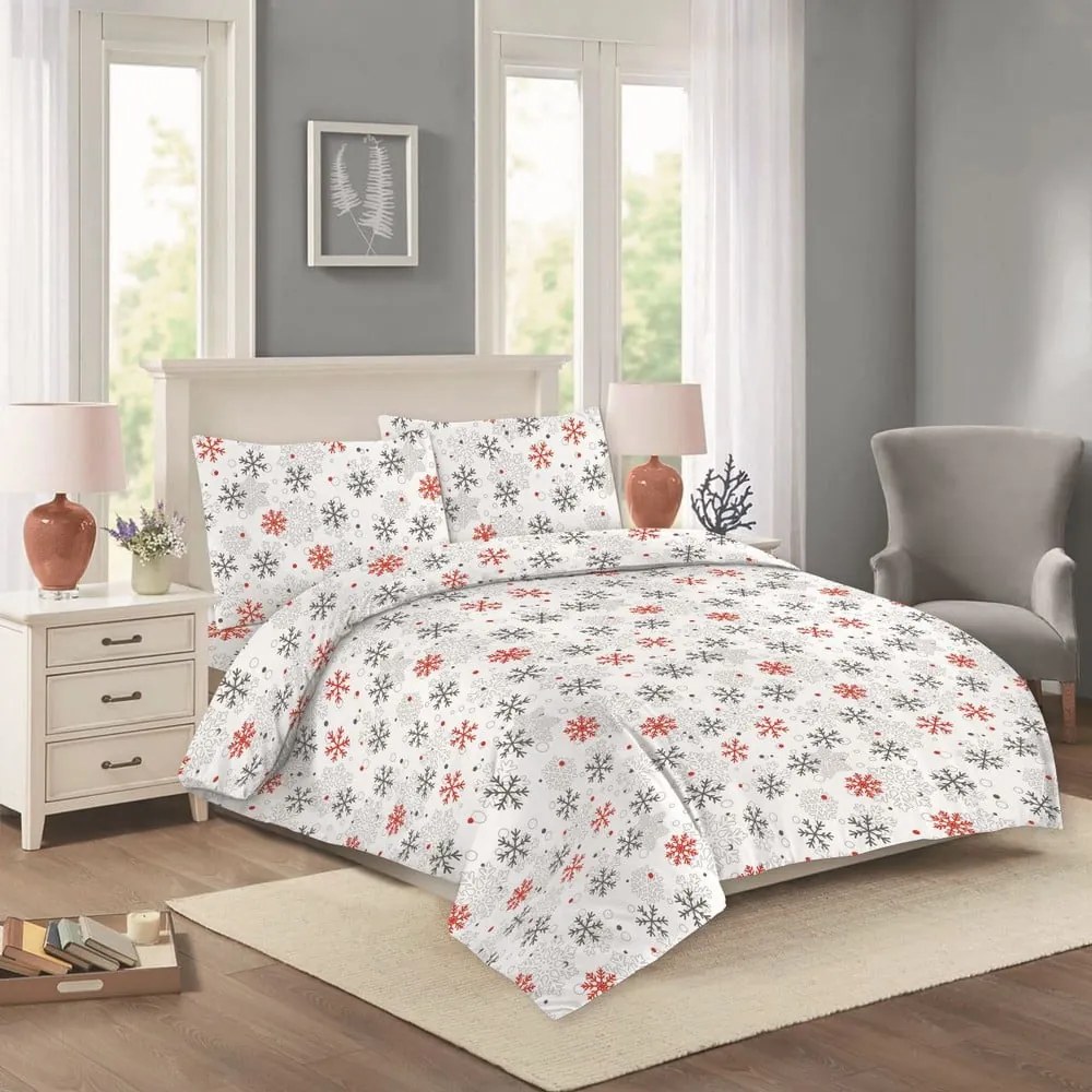 Biancheria da letto matrimoniale in cotone bianco, 200x220 cm Nora - Cotton House