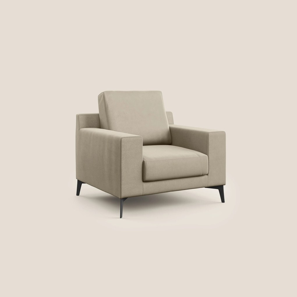 Prestige poltroncina moderna in microfibra smacchiabile T11 tortora