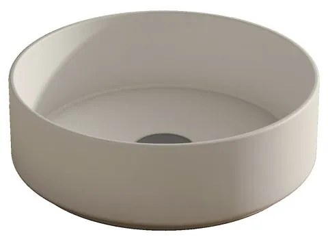 Lavabo da appoggio tondo in ceramica crema