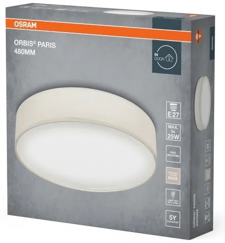 Osram - Plafoniera ORBIS PARIS 3xE27/25W/230V Ø 48 cm colore crema
