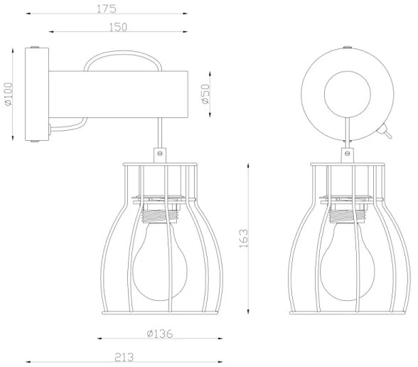 Globo 15326NW - Applique MINA 1xE27/40W/230V