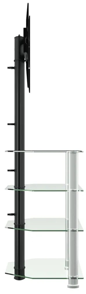 Supporto tv angolare 4 livelli per 32-70 pollici nero e argento