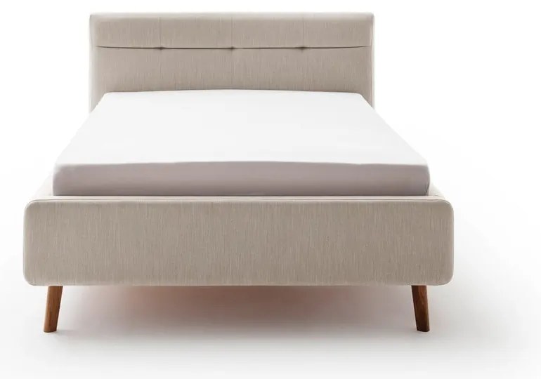 Letto matrimoniale imbottito beige con contenitore con rete inclusa 140x200 cm Lotte – Meise Möbel