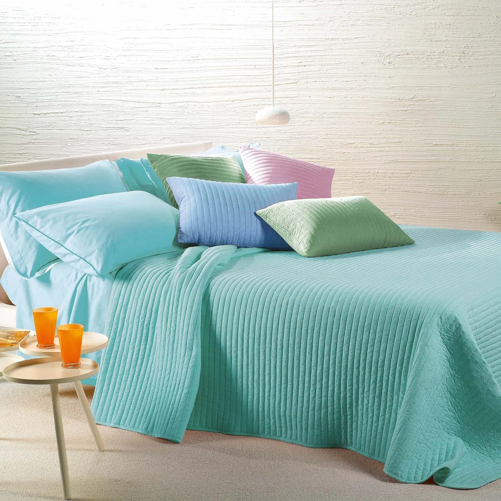 Copriletto Trapuntato Singolo Albicocca Coral Modern, in