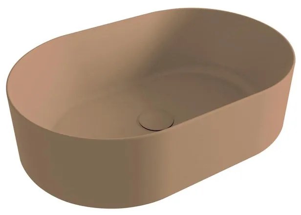 Lavabo da appoggio ovale in ceramica L 60 x H 16 x P 40 cm marrone