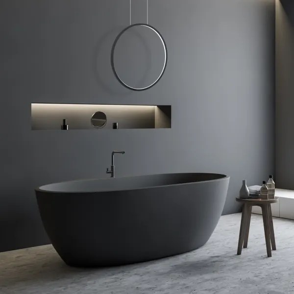 Lampadario LED a cavo SATURNO LED/28W/230V Ø 50 cm IP44 antracite