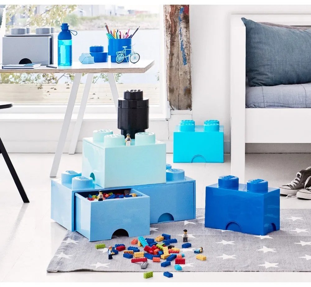 Contenitore per bambini grigio scuro con cassetto - LEGO®