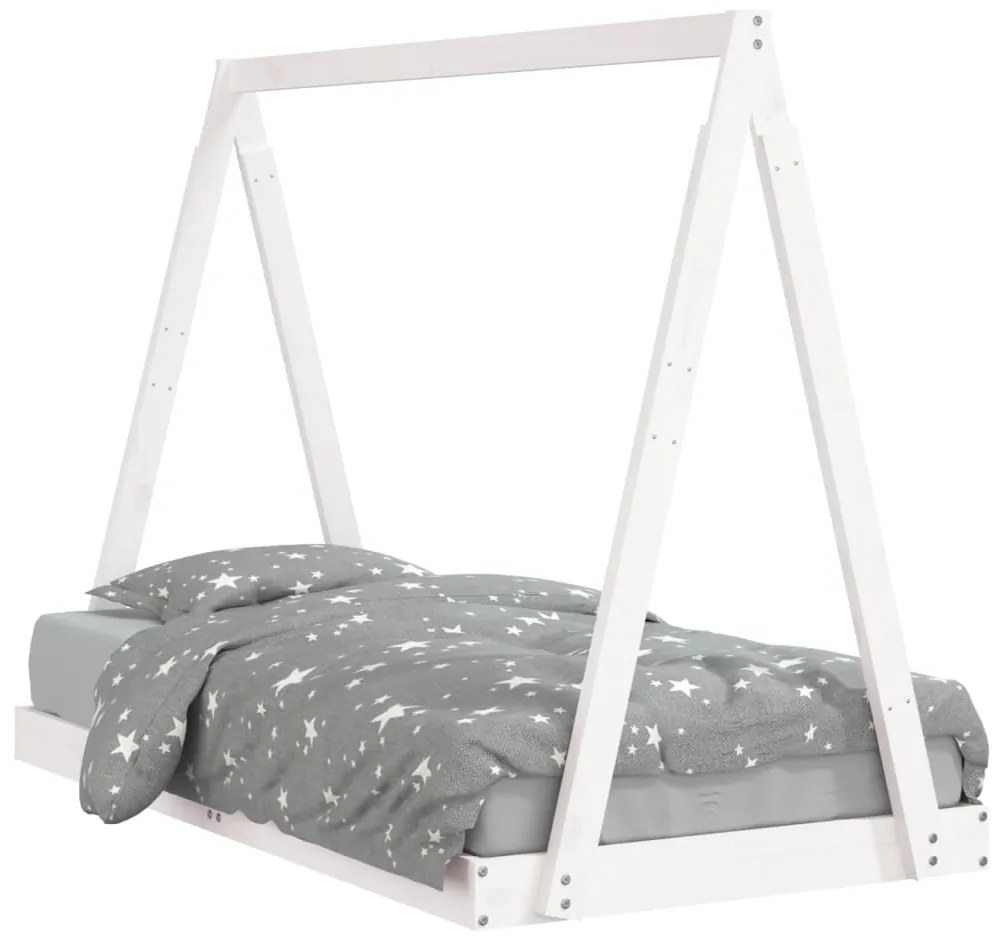 Giroletto per bambini bianco 80x160cm in legno massello di pino