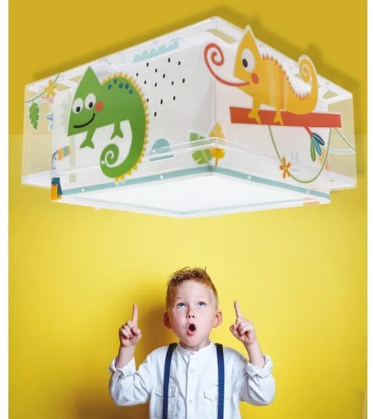 Dalber 63316 - Lampada da soffitto per bambini HAPPY JUNGLE 2xE27/15W/230V