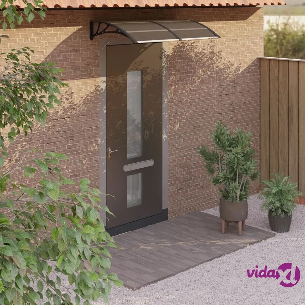 vidaXL Tettoia per Porta Nera 150x75 cm Policarbonato