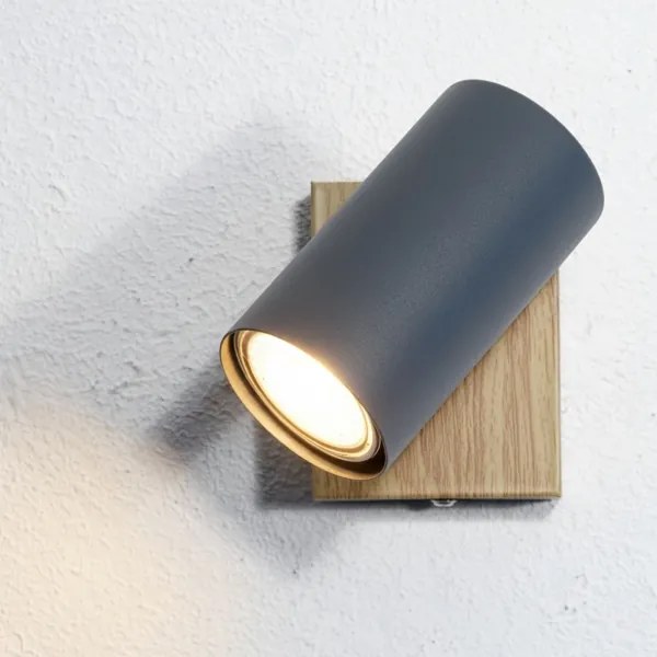 Globo 57911-1G - Faretto da parete ROBBY 1xGU10/25W/230V grigio/marrone