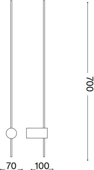 Ideal Lux - Applique a LED ESSENCE LED/12W/230V 4000K 70 cm CRI 90 nero