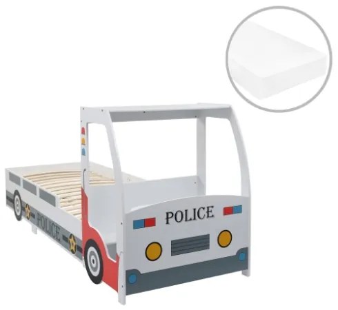 Letto Bimbo Auto Polizia con Materasso 90x200 cm 7 Zone H2 H3