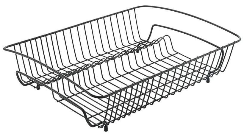 Scolapasta rettangolare in acciaio inox nero - Metaltex