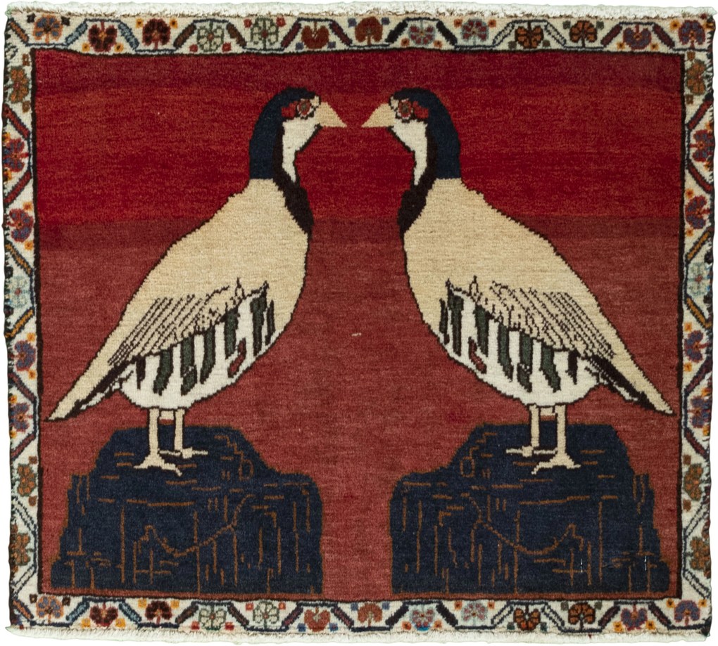 Gabbeh Tappeto 60x60 Rosso (Iran) Annodato A Mano