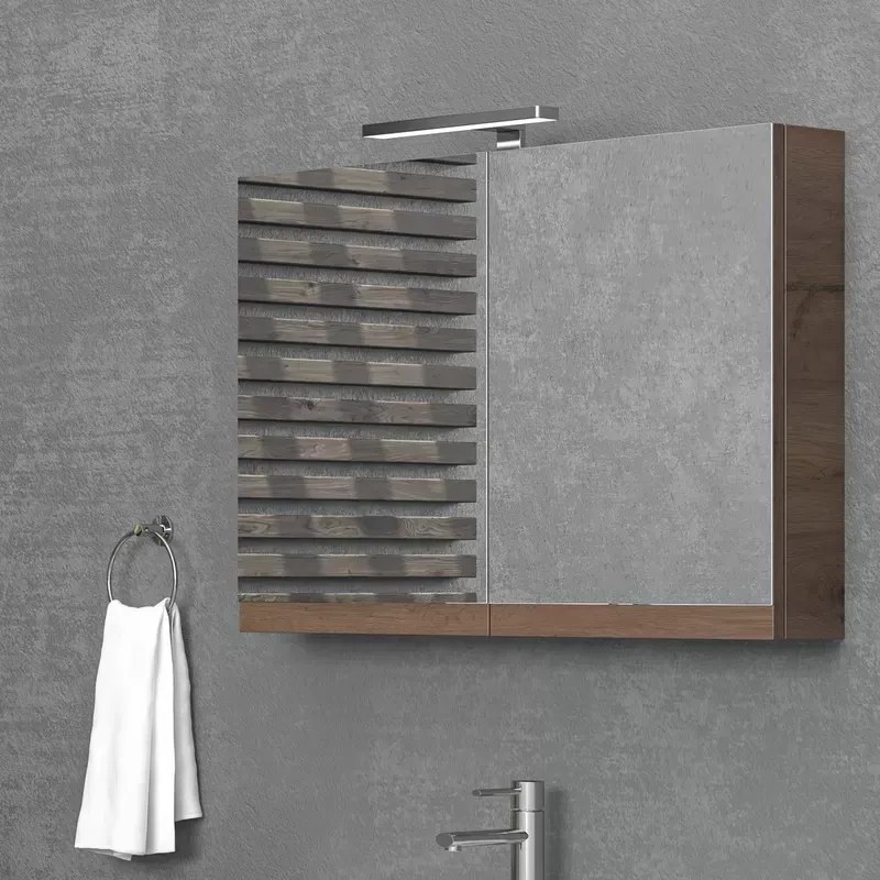 Specchiera bagno contenitore 90 cm con 2 ante NEL-90 - KAMALU
