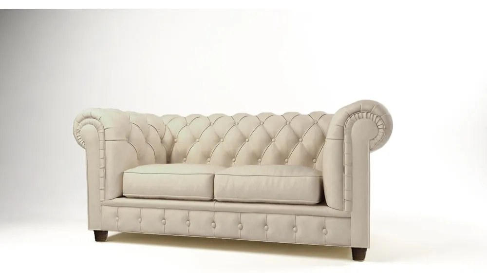 Divano in velluto crema 184 cm Cambridge - Ropez
