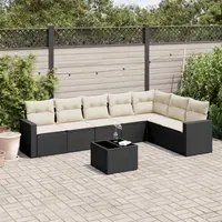 Set Divani da Giardino con Cuscini 8 pz Nero in Polyrattancod mxl 92442