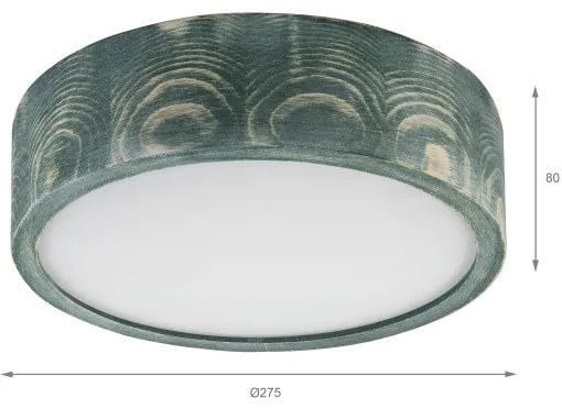 Brilagi - Lampada da soffitto PINO 1xE27/15W/230V pino/verde diam. 27,5 cm