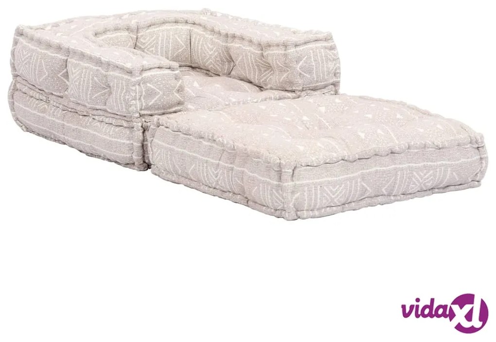 vidaXL Pouf Modulare Singolo Beige in Tessuto
