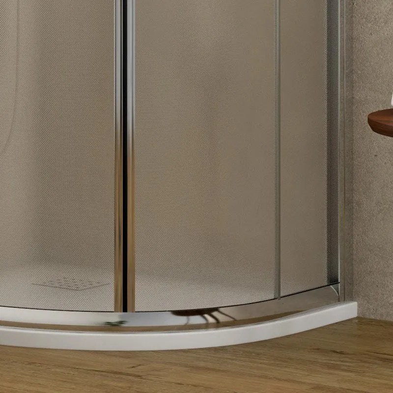 Kamalu - Box doccia semicircolare 90x90 cristallo opaco altezza 180cm | K400