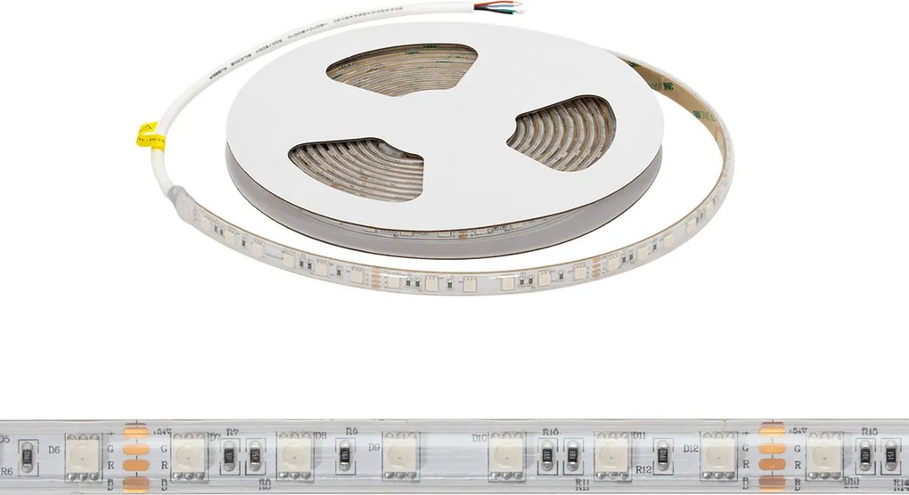 Striscia LED RGB Multicolore 24V 146W/m Professionale - IP67 - 5 metri