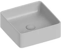 Lavabo d'appoggio quadrato in ceramica da 36x36 cm grigio - Serie Nature cod 82218