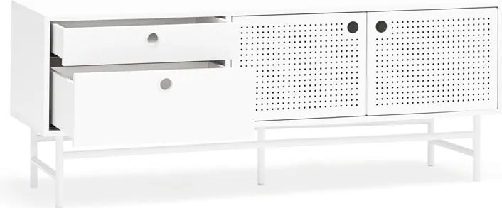 Tavolo TV bianco 140x52 cm Punto - Teulat