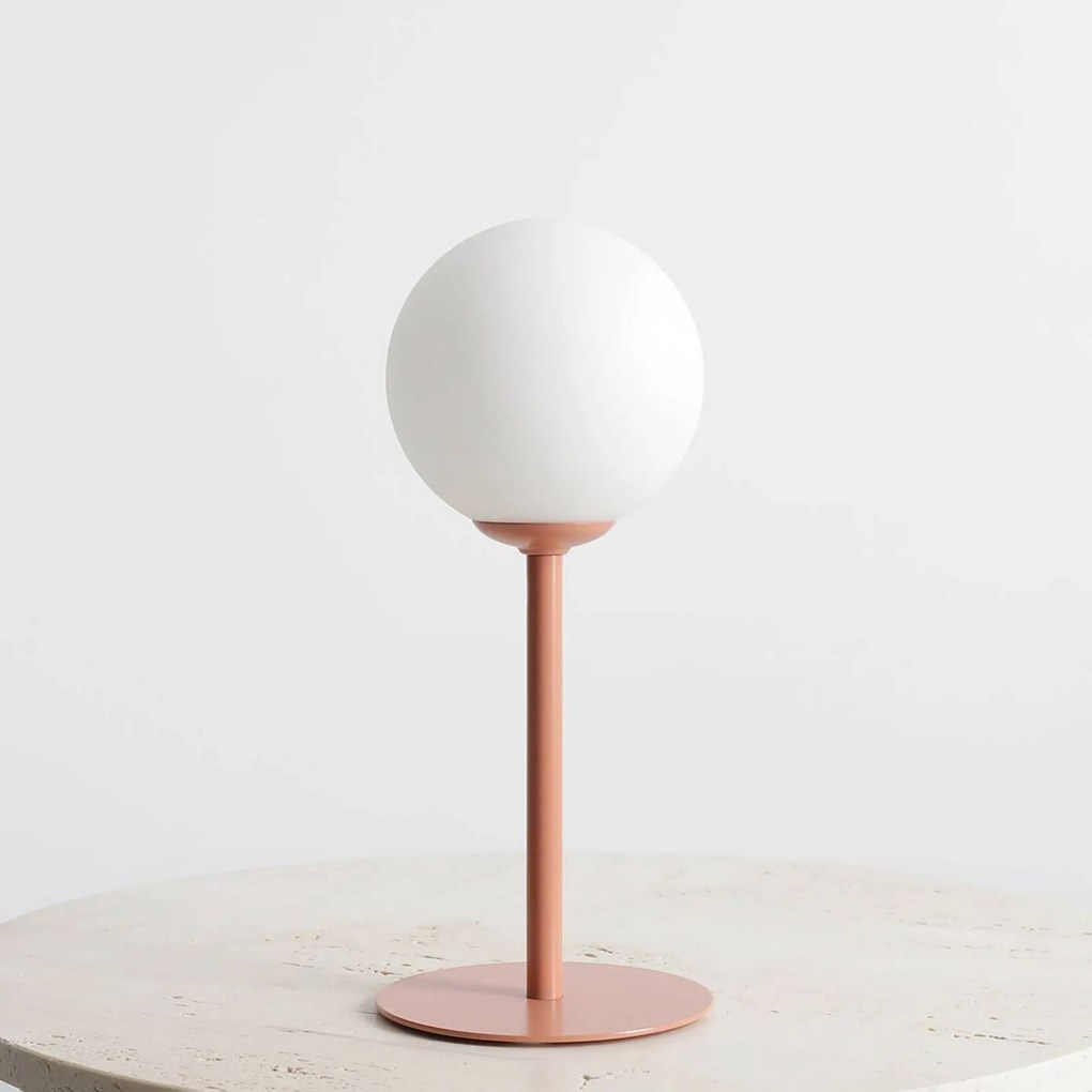 ALDEX Lampada da tavolo Joel, altezza 35 cm, corallo/bianco