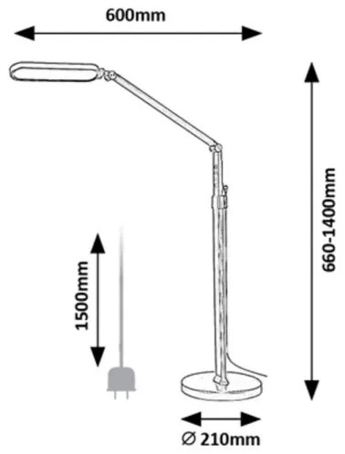 Rabalux 2310 - Lampada da terra dimmerabile a LED DRACO LED/13W/230V 3000-6000K nero