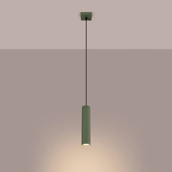 Sollux SL.1611 - Lampadario a sospensione con filo KARBON 1xGU10/10W/230V verde