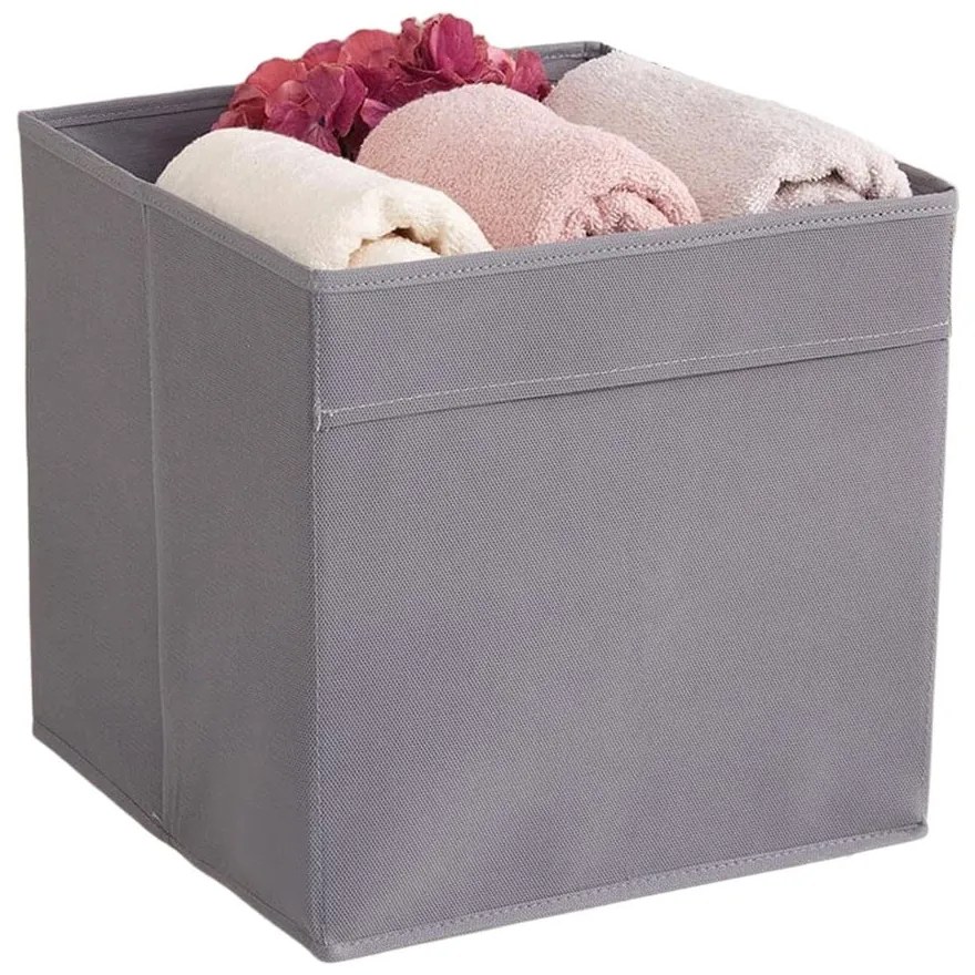 Scatola in tessuto grigio 30x30x30 cm - Mioli Decor
