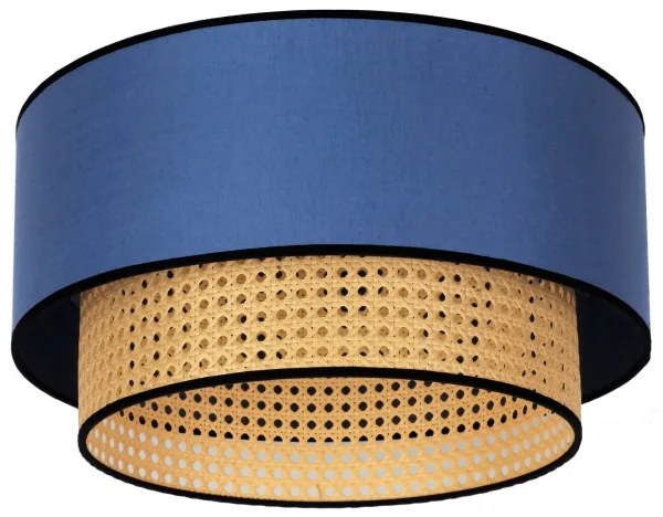 Duolla - Plafoniera BOHO 1xE27/15W/230V diametro 45 cm blu/rattan
