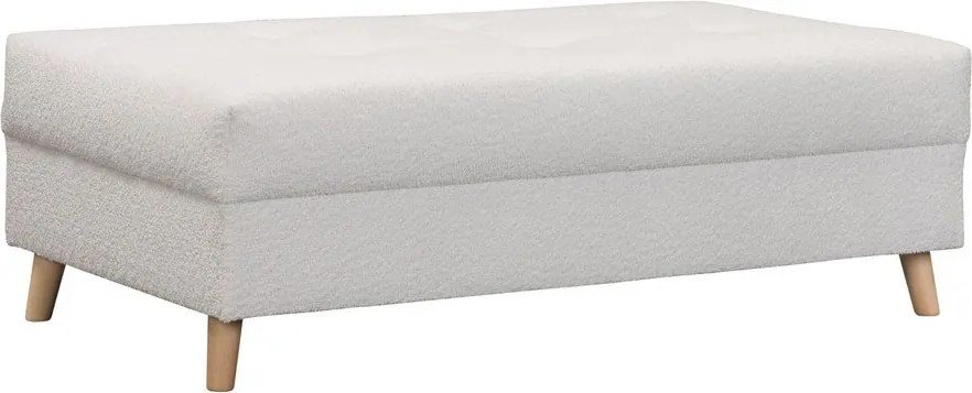 Sgabello in tessuto bouclé bianco Ariella - Ropez