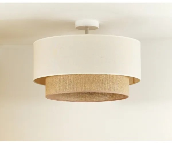 Duolla - Lampadario a plafone BOHO 1xE27/15W/230V diametro 45 cm color crema/marrone