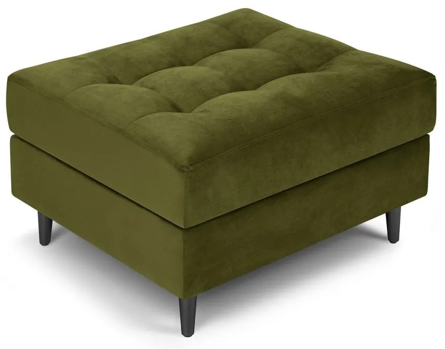 Poggiapiedi in velluto verde oliva Santo - Milo Casa