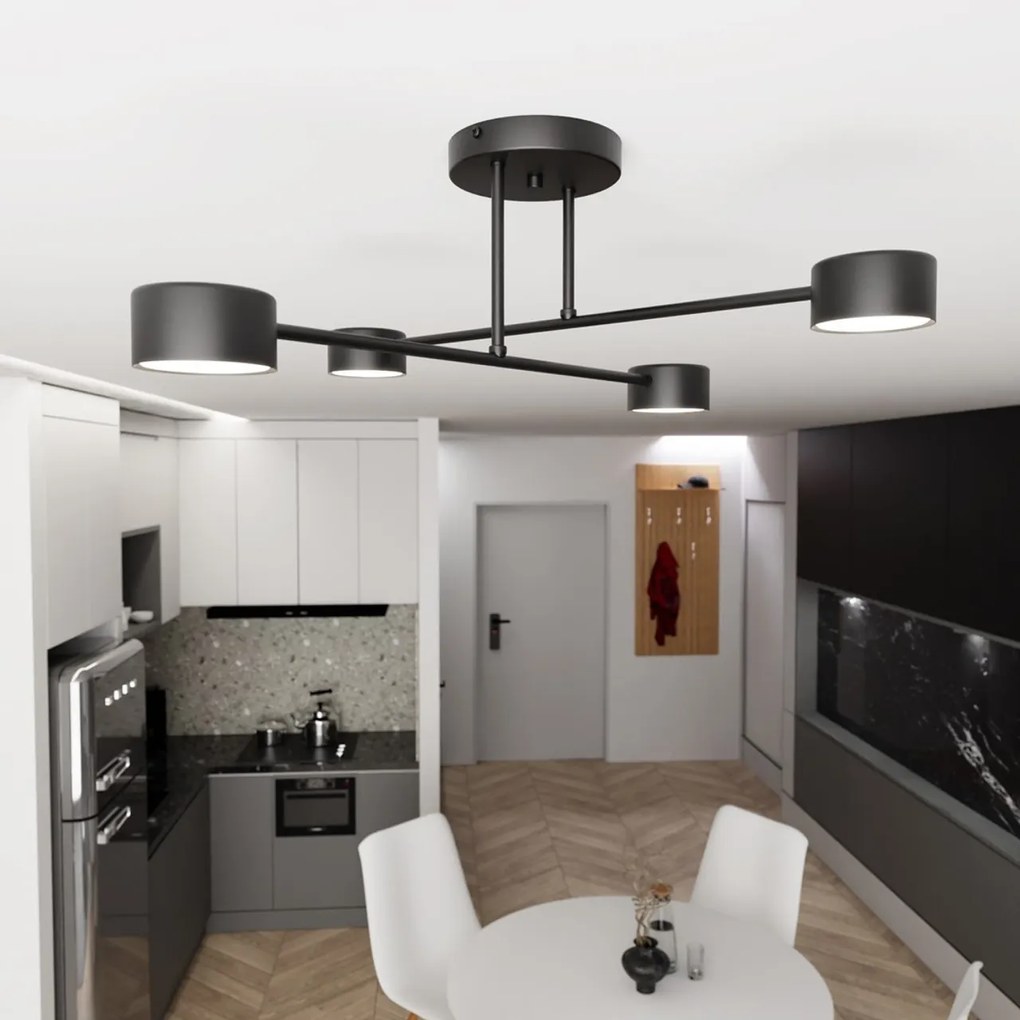 Lampada da soffitto in acciaio HALO 4 bianco/nero 4xGX53