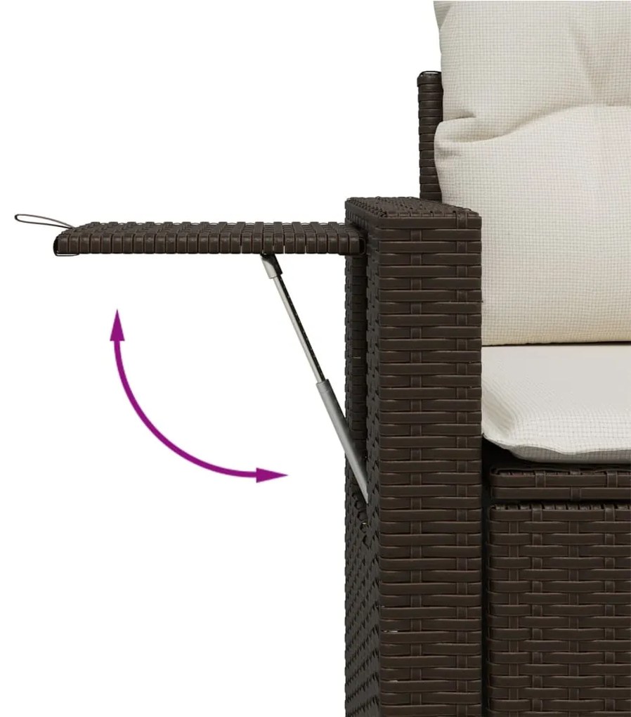 Set divano da giardino 5 pz con cuscini marrone in polyrattan