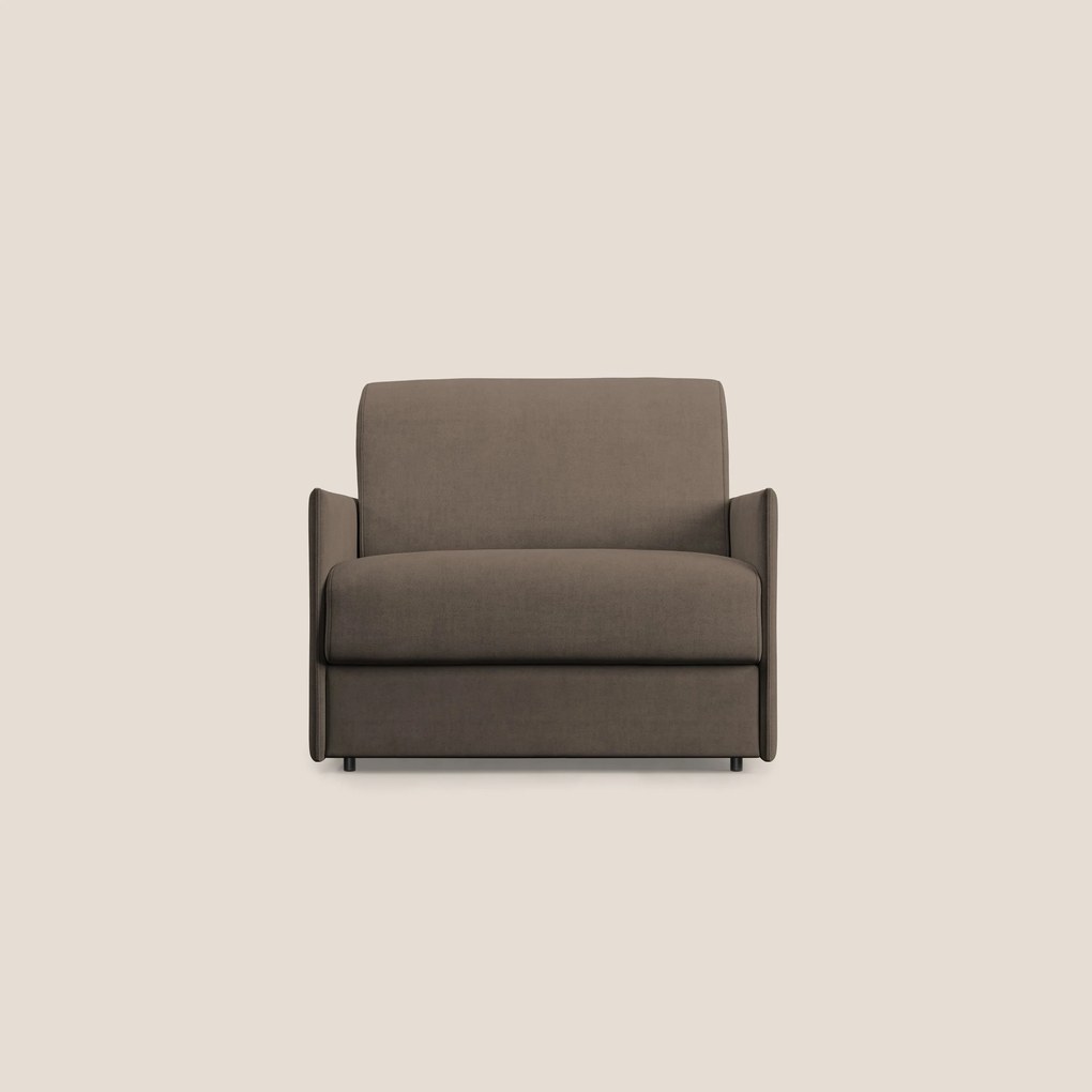 Evans poltrona letto in morbido tessuto impermeabile T02 marrone