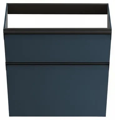 Mobile da bagno sospeso sotto lavabo Fusion L 59.5 x H 60 x P 45.5 cm blu opaco, 2 cassetti