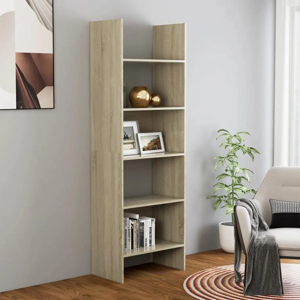 Libreria Rovere Sonoma 60x35x180 Cm İn Legno Multistrato /