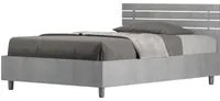 Letto 1 Piazza e Mezzo 120x200 cm con Rete e Contenitore Testata Doghe Dritta Ankel Grigio