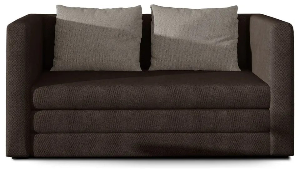 Divano marrone allungabile e rivestimento in ciniglia 132 cm Neva – ELTAP