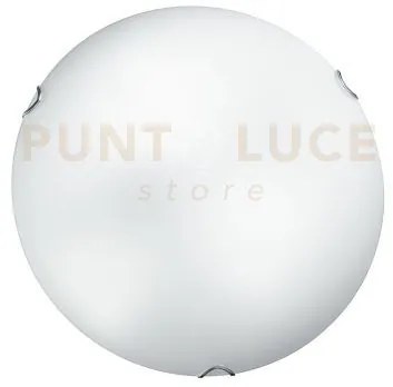 Plafoniera oblo bianca 4 luci attacco e27 50x50x9,5cm in vetro