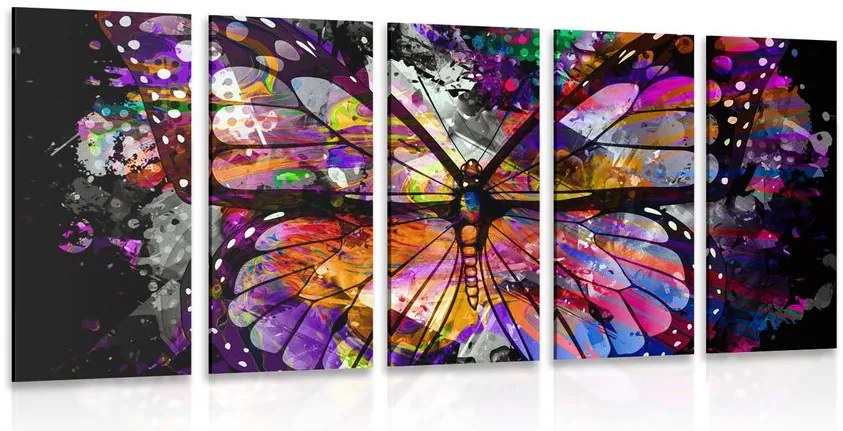 Quadri 5 pezzi – Farfalla straordinaria