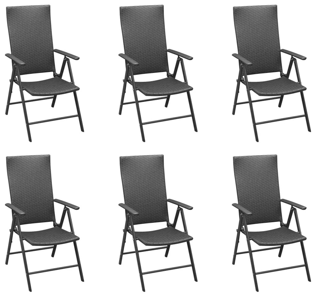 Set da pranzo da giardino 7 pz nero