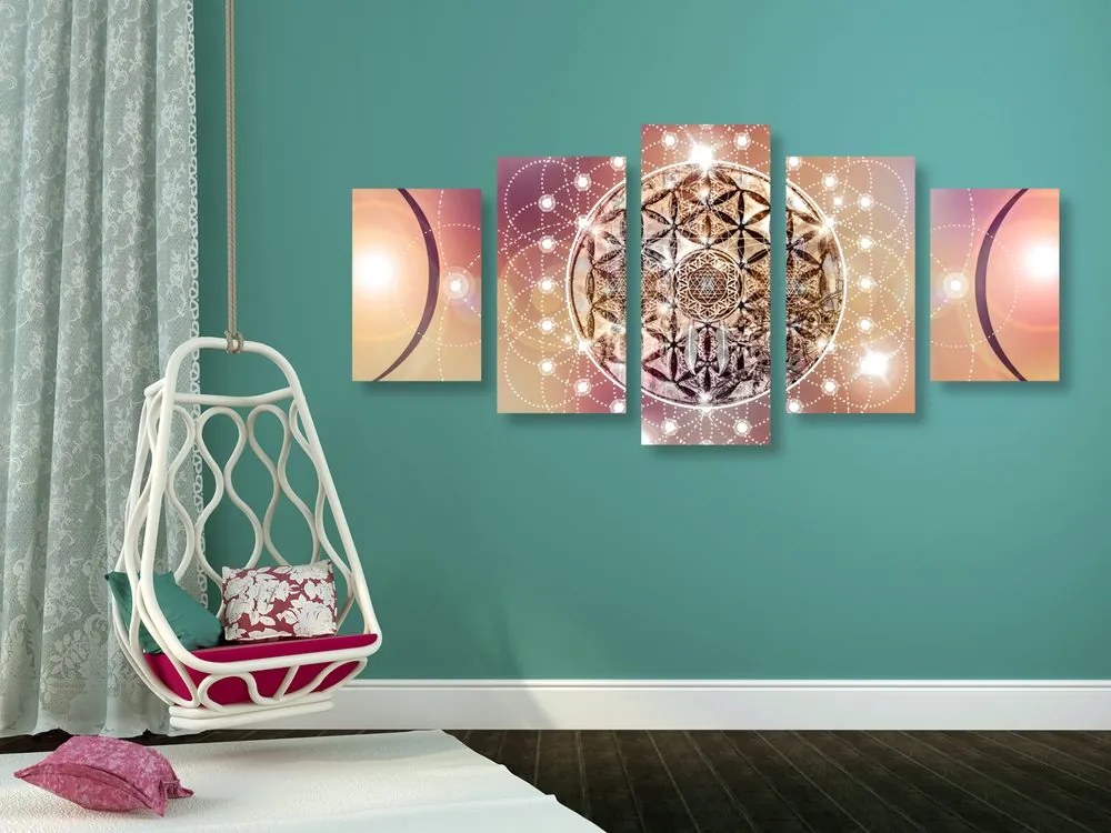 Quadri 5 pezzi – Mandala affascinante